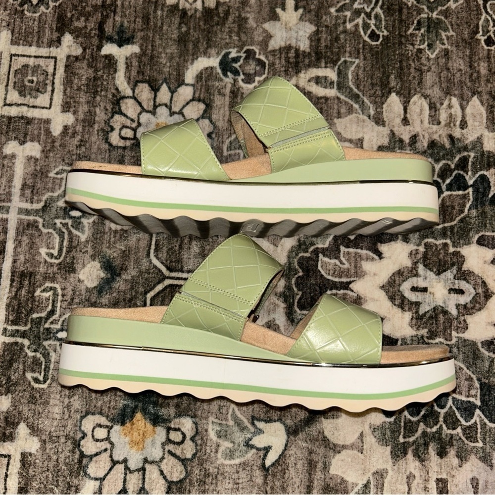 Womens Vionic Brandie Slide Platform Sandal Metallic Shine green Sz 11 - Picture 6 of 8
